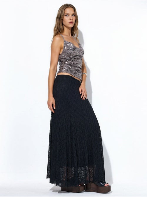 Maxi-rok met hoge taille in a-lijn busem - Kiabi