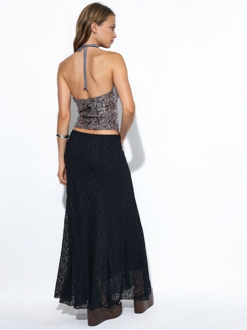 Maxi-rok met hoge taille in a-lijn busem - Kiabi