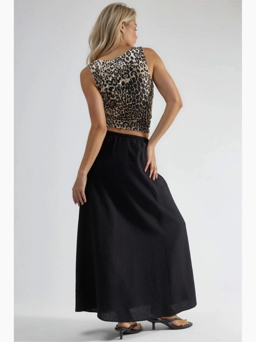 Maxi-rok met hoge taille in a-lijn busem - Kiabi