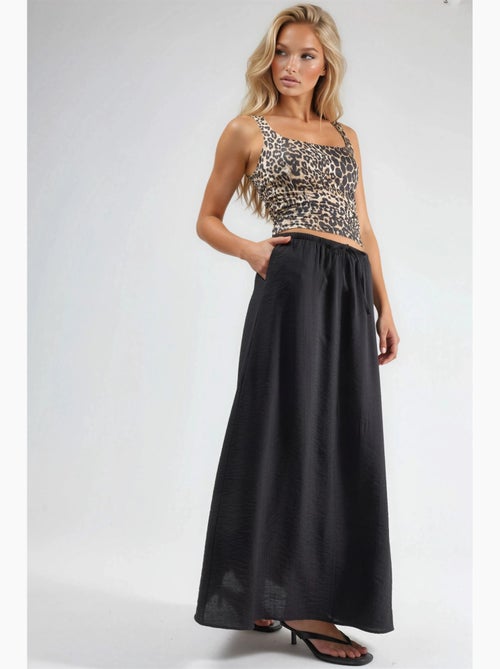 Maxi-rok met hoge taille in a-lijn busem - Kiabi