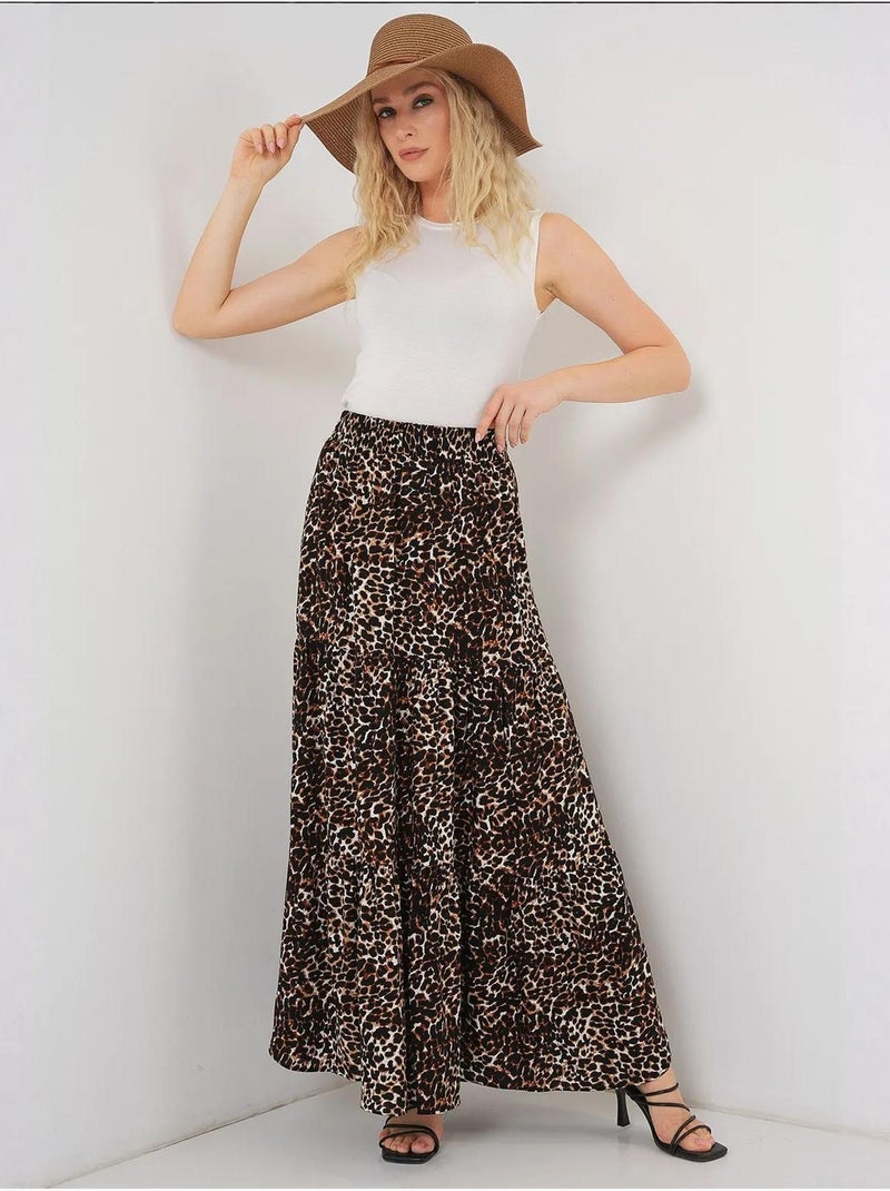 Maxi rok met patroon in relaxed fit bdart Donkerbruin - Kiabi