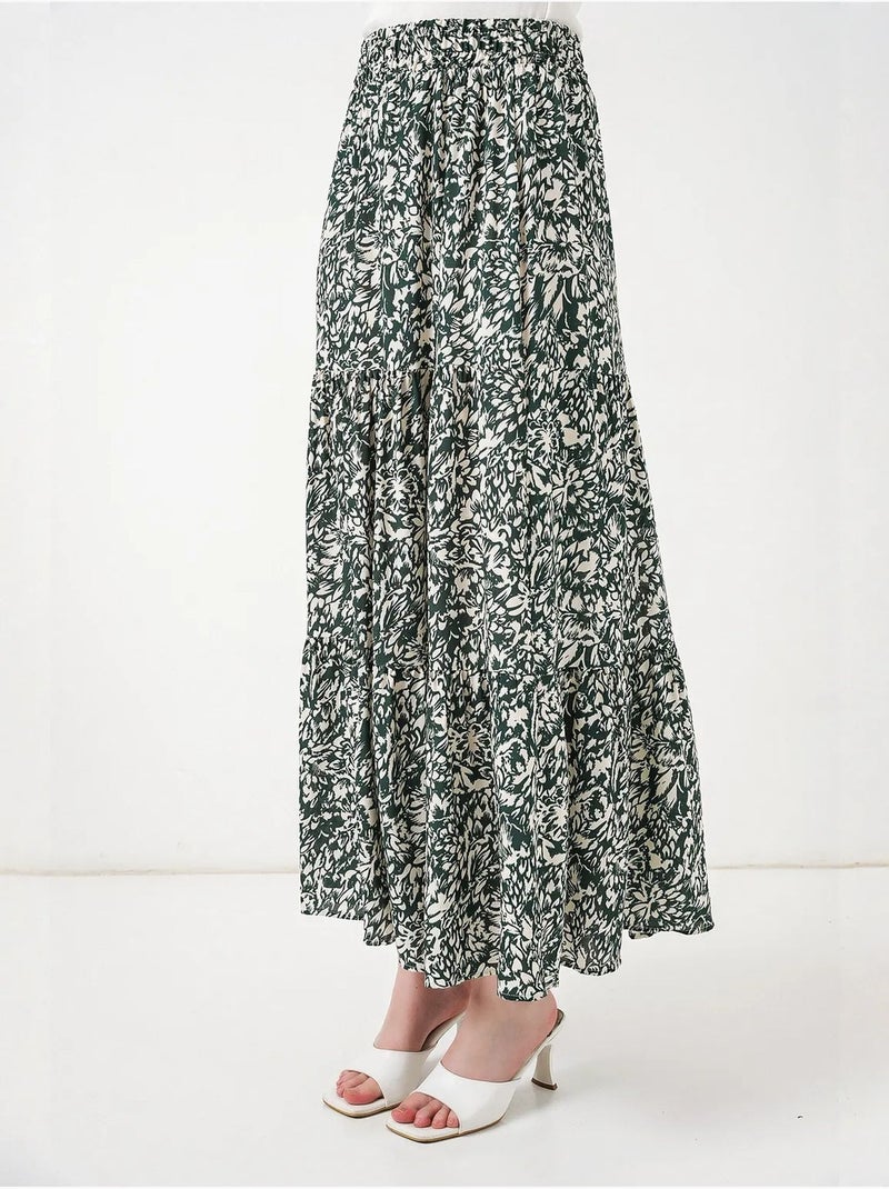 Maxi rok met patroon in relaxed fit bdart Donkergroen - Kiabi