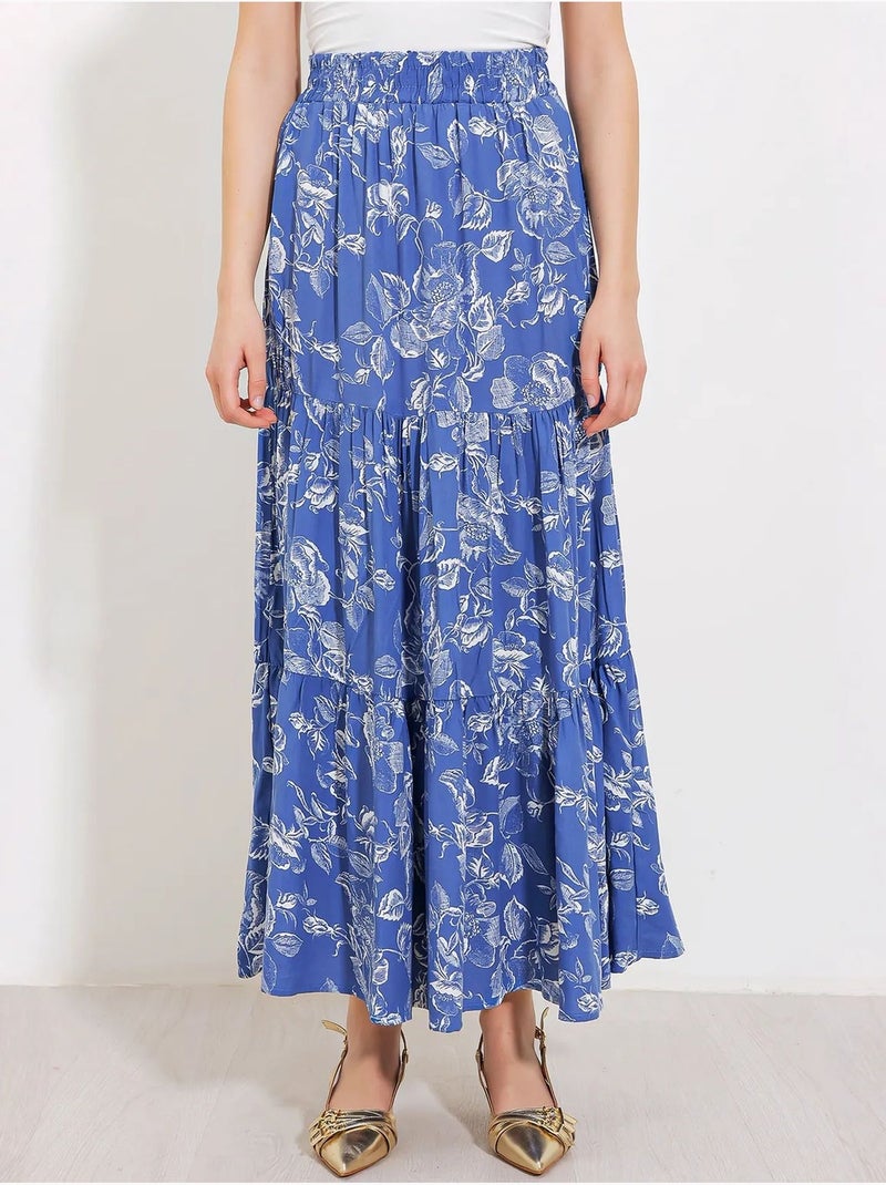 Maxi rok met patroon in relaxed fit bdart Lagonblauw - Kiabi