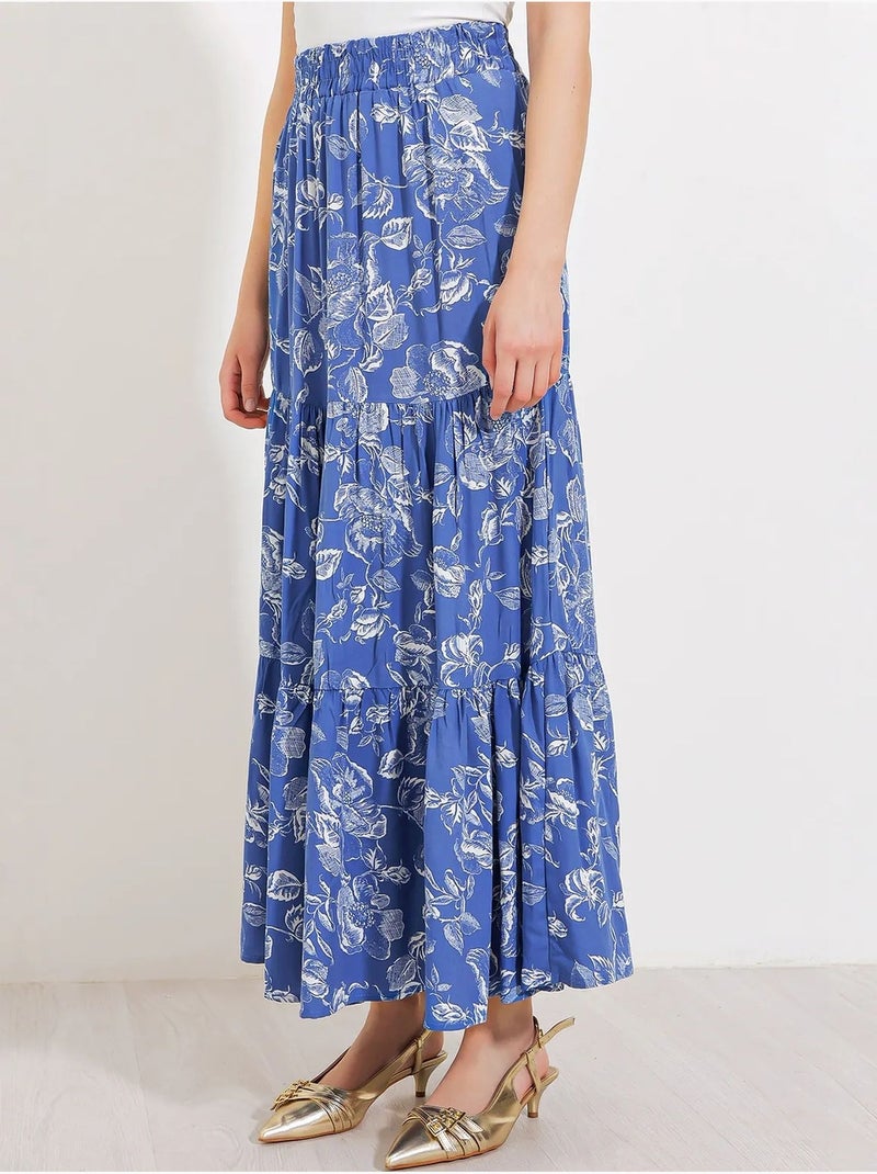 Maxi rok met patroon in relaxed fit bdart Lagonblauw - Kiabi