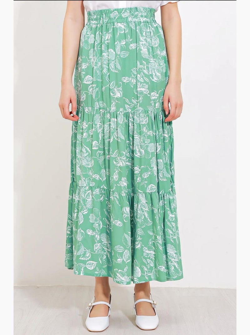 Maxi rok met patroon in relaxed fit bdart Pastelgroen - Kiabi
