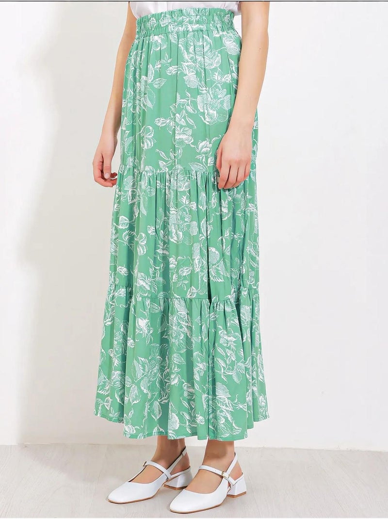 Maxi rok met patroon in relaxed fit bdart Pastelgroen - Kiabi
