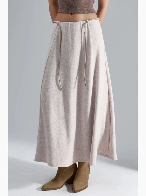Maxi-rok met textuur en strikdetail busem - Kiabi