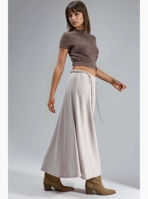Maxi-rok met textuur en strikdetail busem - Kiabi