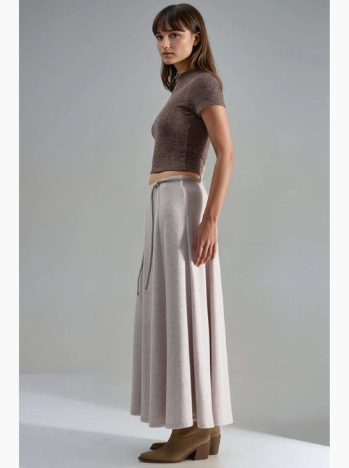 Maxi-rok met textuur en strikdetail busem - Kiabi