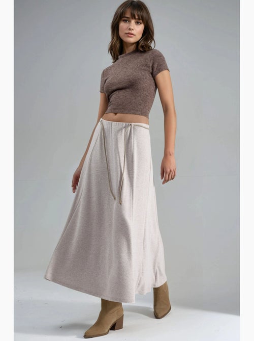Maxi-rok met textuur en strikdetail busem - Kiabi