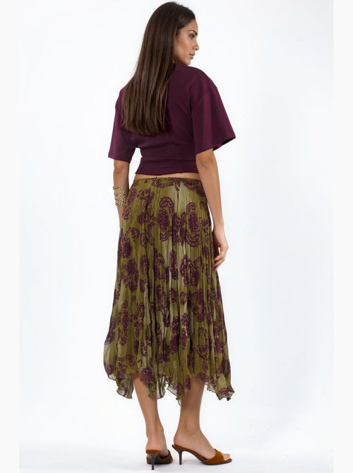 Maxi rok van chiffon met paisleyprint en hoge taille busem - Kiabi