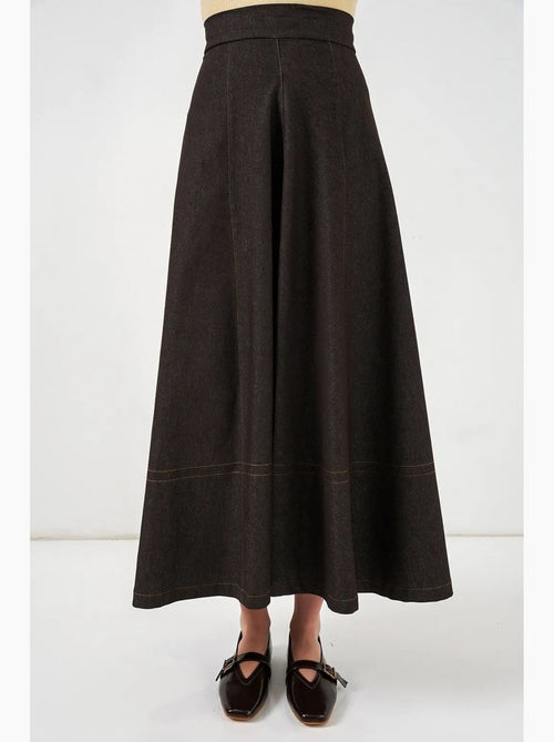 Maxi-rok van denim met hoge taille en a-lijn model, inclusief zakken bdart - Kiabi