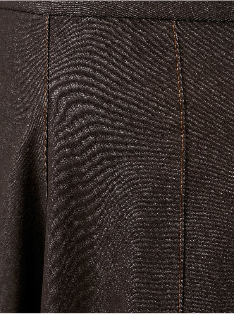 Maxi-rok van denim met hoge taille en a-lijn model, inclusief zakken bdart Chocoladebruin - Kiabi