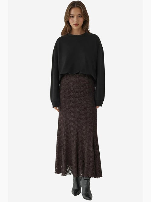 Maxi-rok van kant met hoge taille hiccup - Kiabi