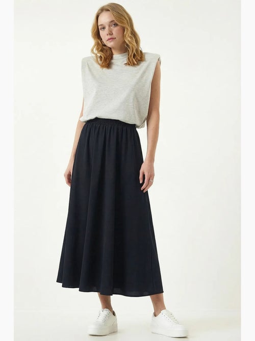 Maxi skaterrok met hoge taille en zakken istanbul - Kiabi