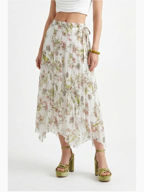 Maxirok met hoge taille en bloemenprint lucci - Kiabi