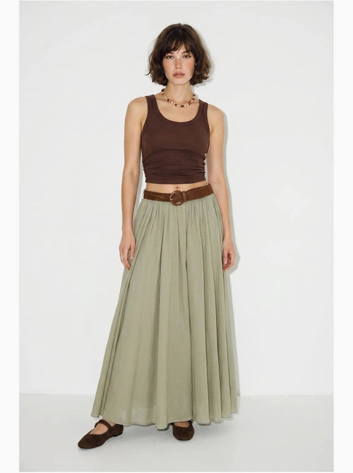 Maxirok met hoge taille en plooien lucci - Kiabi