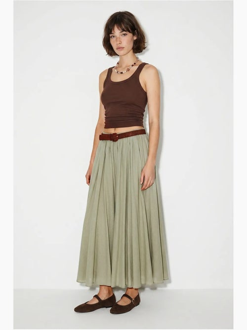 Maxirok met hoge taille en plooien lucci - Kiabi