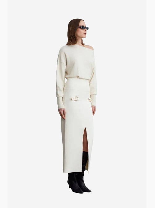 Maxirok met hoge taille en ribstructuur dilvin - Kiabi