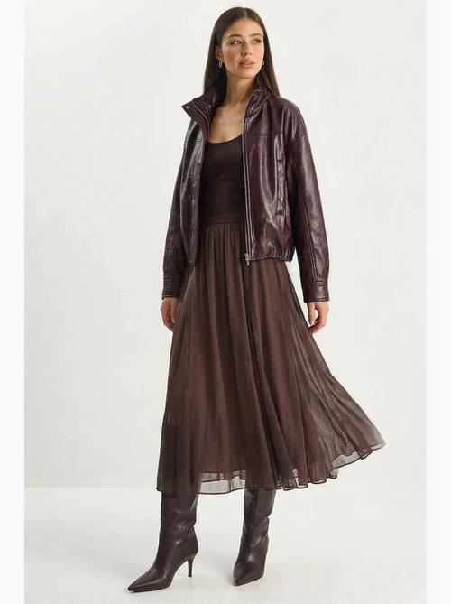Maxirok van chiffon in a-lijn met hoge taille lucci - Kiabi