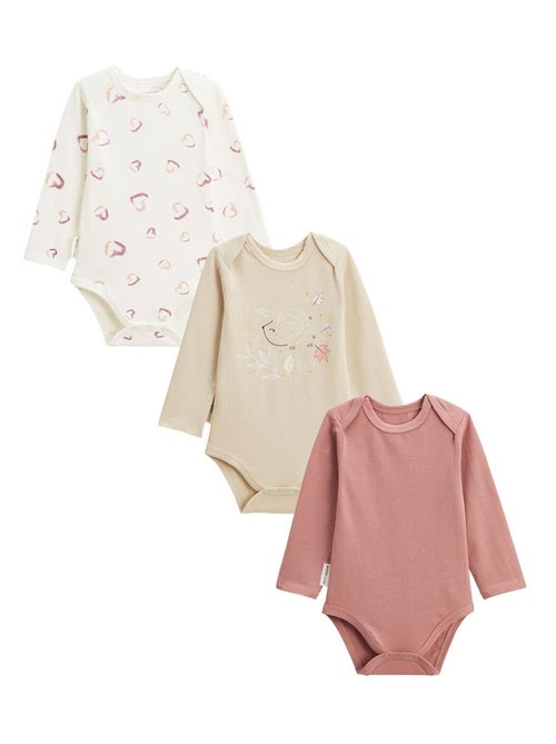 Maya rompertjes met lange mouwen voor baby's (3 stuks) - Kiabi