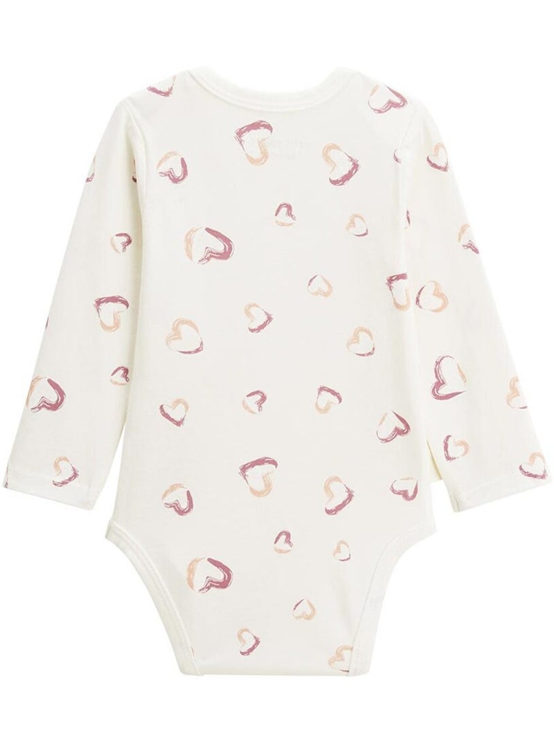 Maya rompertjes met lange mouwen voor baby's (3 stuks) Roze - Kiabi