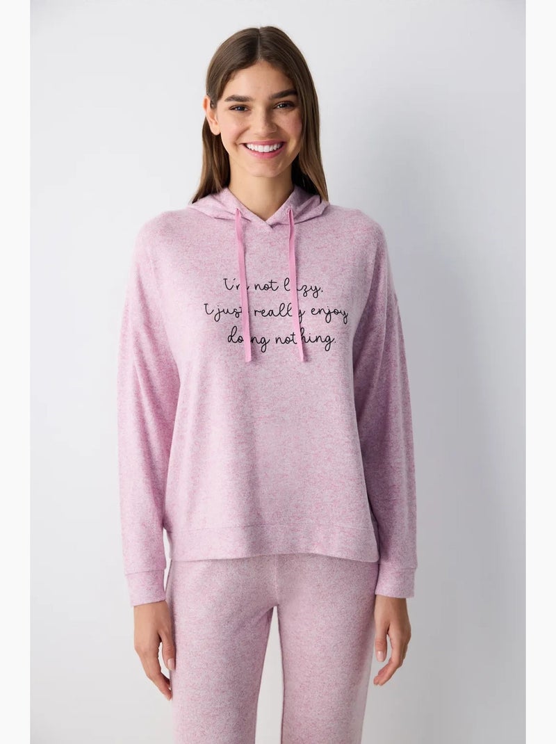 Maybe later hoodie pyjamatop penti Lavendel - Kiabi