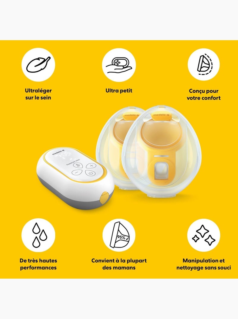 Medela freestyle mini hands-free - draagbare, elektrische, handsfree enkele borstkolf 24 mm Transparant - Kiabi