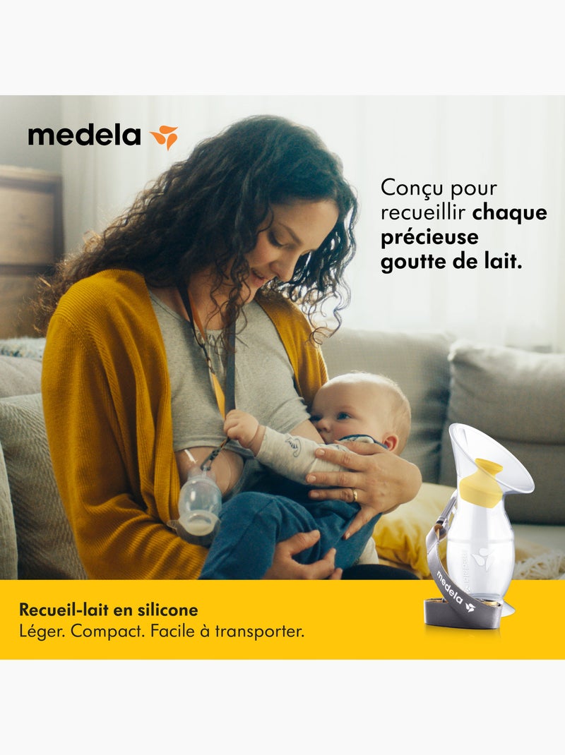 Medela siliconen melkopvangset – opvangbakje voor moedermelk, lekvrij, zuignapvoet en snoer Transparant - Kiabi