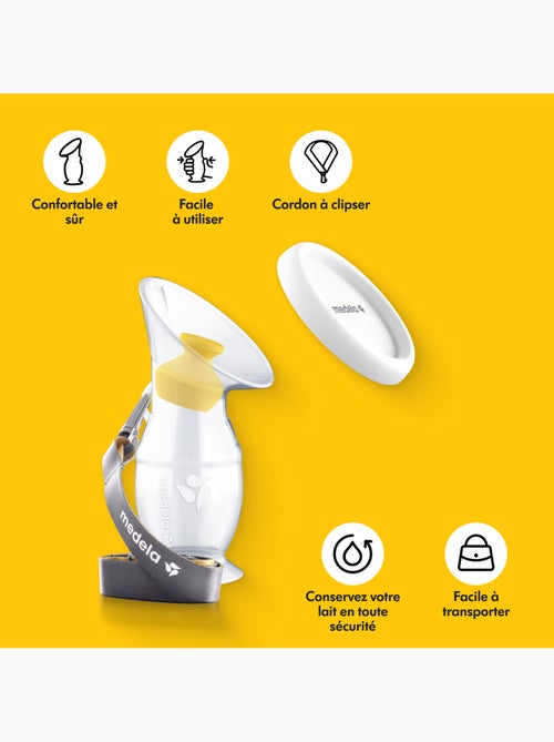 Medela siliconen melkopvangset – opvangbakje voor moedermelk, lekvrij, zuignapvoet en snoer - Kiabi