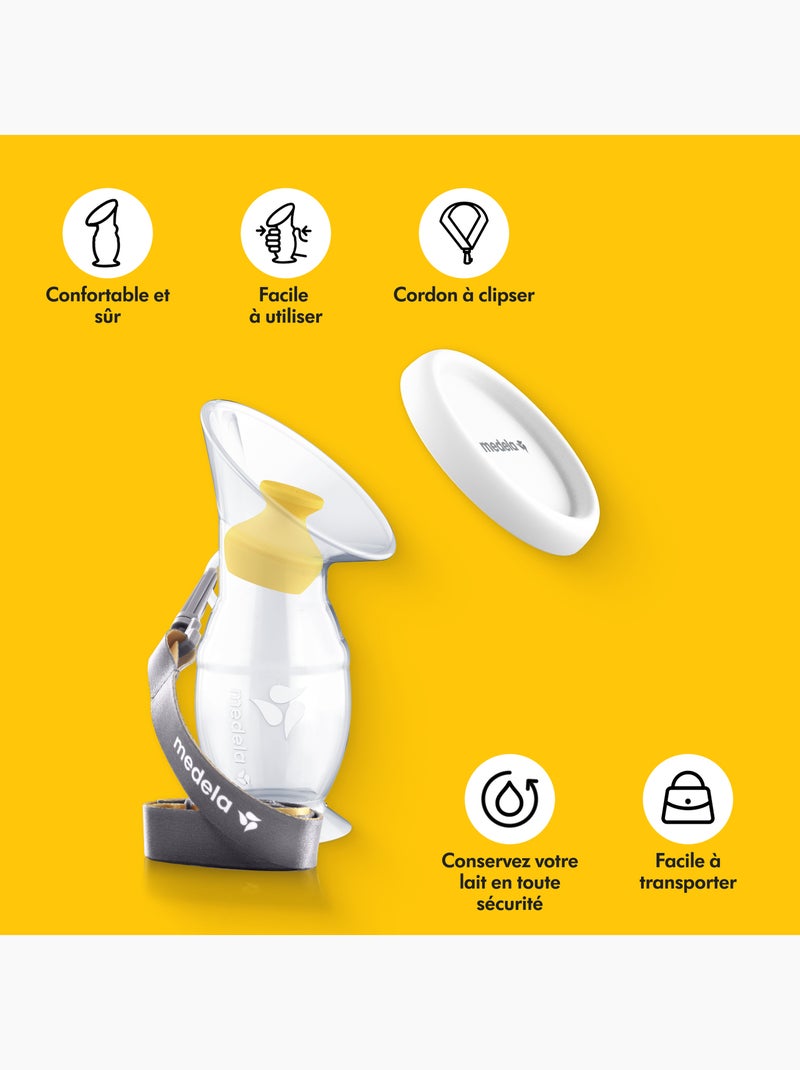 Medela siliconen melkopvangset – opvangbakje voor moedermelk, lekvrij, zuignapvoet en snoer Transparant - Kiabi