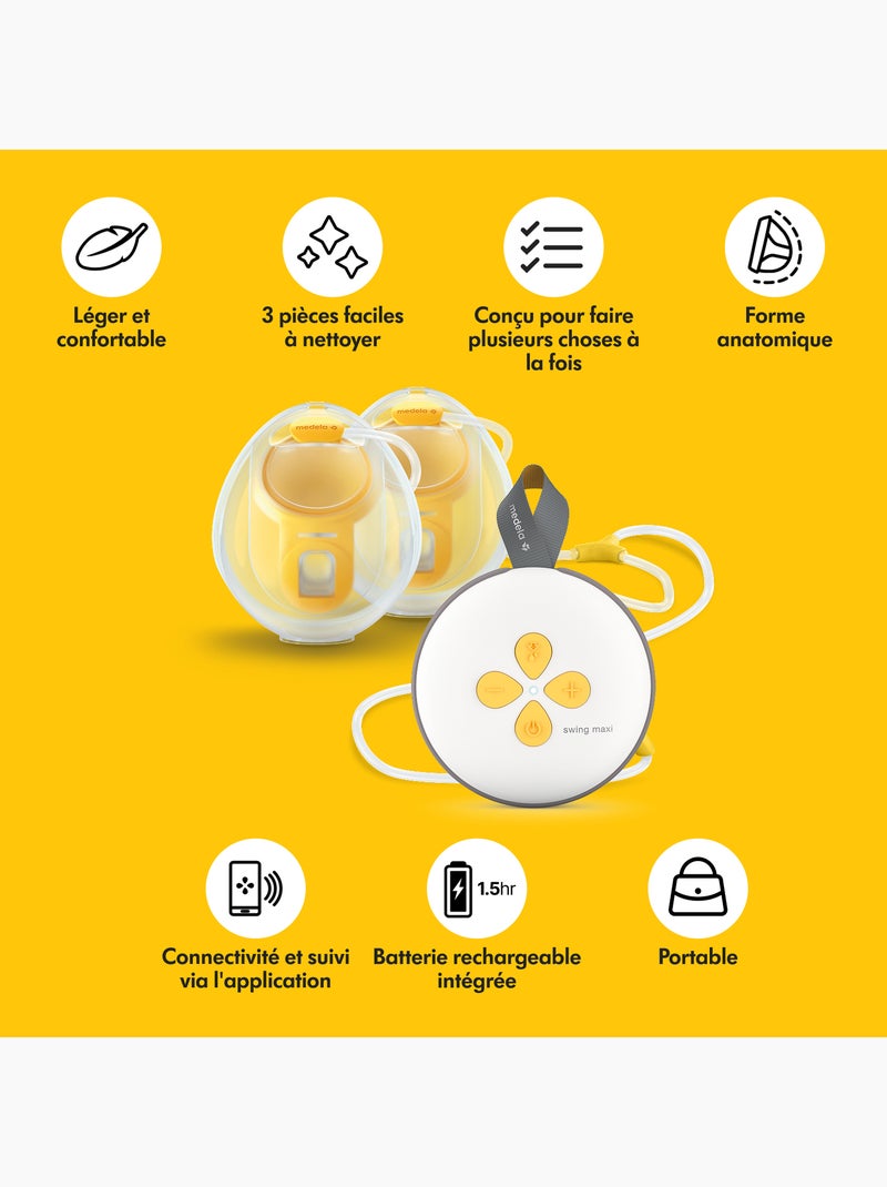 Medela swing maxi hands-free elektrische dubbele borstkolf – handsfree, met internetverbinding, Transparant - Kiabi