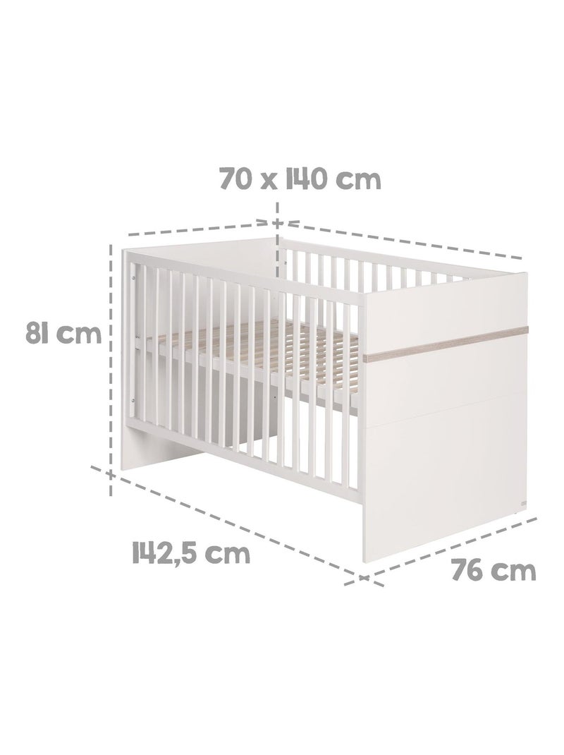 Meegroeibabybed 70 x 140 cm met opbergla 'moritz' roba Wit - Kiabi