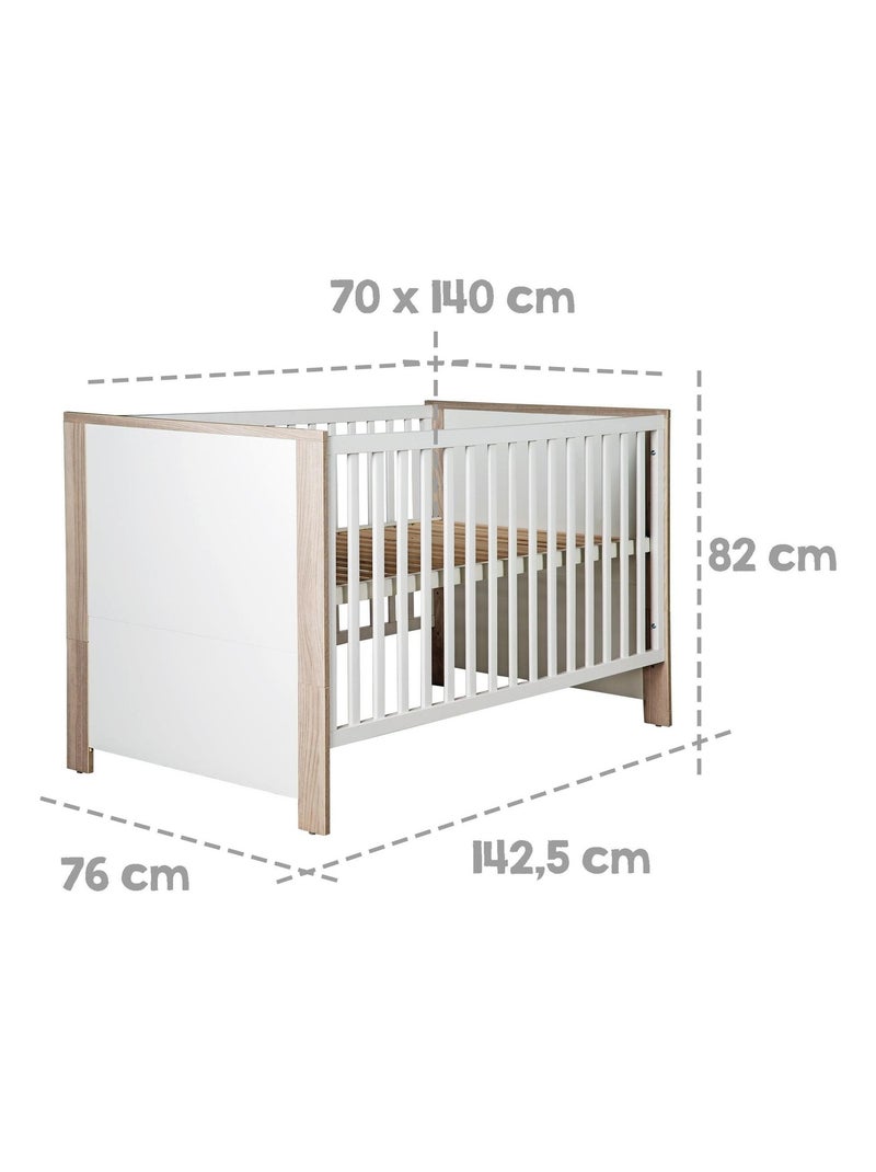 Meegroeibabybed 70 x 140 cm met opbergla 'olaf' roba Wit - Kiabi