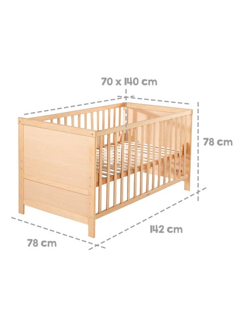 Meegroeibabybed 70 x 140 cm, ombouwbaar tot kinderbed roba - Kiabi
