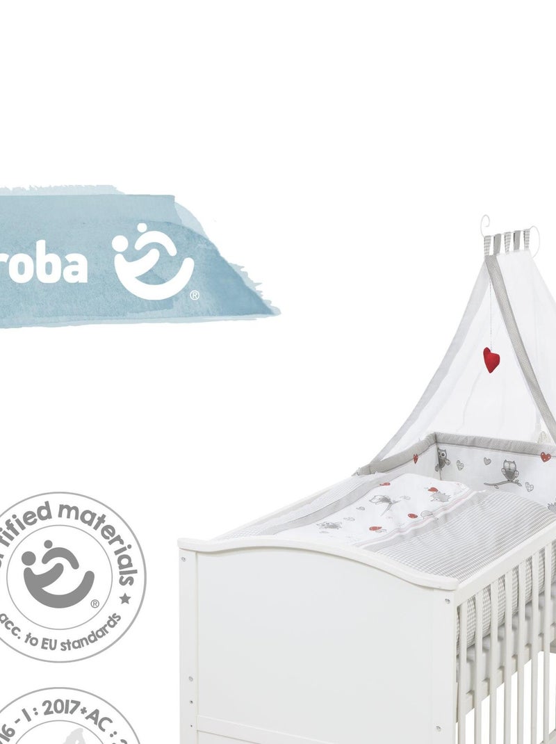 Meegroeibabybed 70 x 140 met complete beddengoedset 'adam et eule' roba Wit - Kiabi