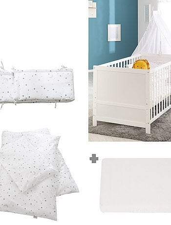 Meegroeibabybed 70 x 140 met complete beddengoedset 'sternenzauber' roba
