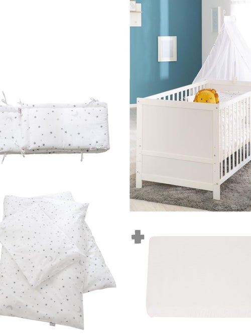 Meegroeibabybed 70 x 140 met complete beddengoedset 'sternenzauber' roba - Kiabi