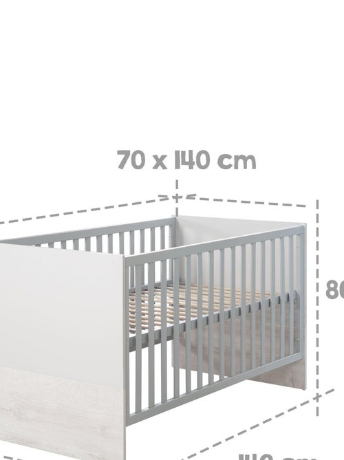 Meegroeibabybed 70 x 140, ombouwbaar tot juniorbed 'maren 2' roba - Kiabi