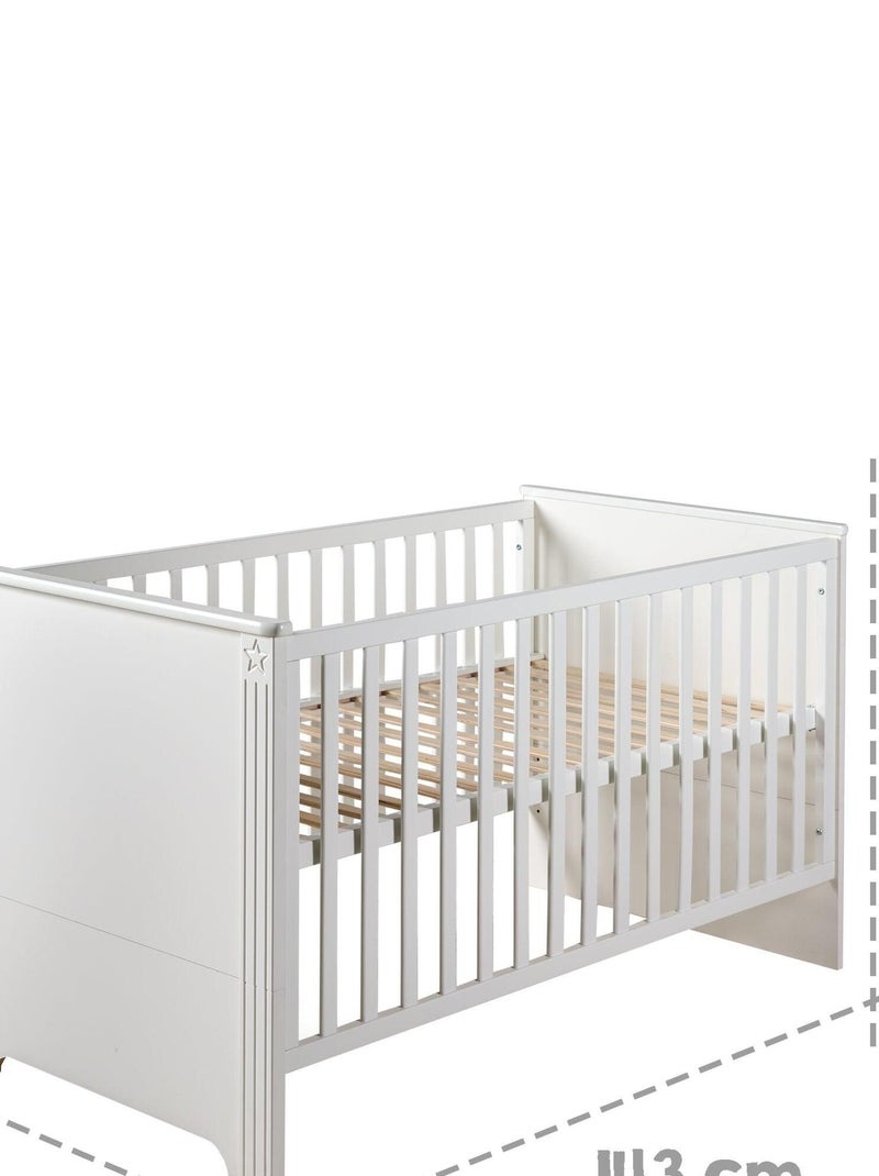 Meegroeibabybed 70 x 140, ombouwbaar tot juniorbed 'maxi' roba Wit - Kiabi