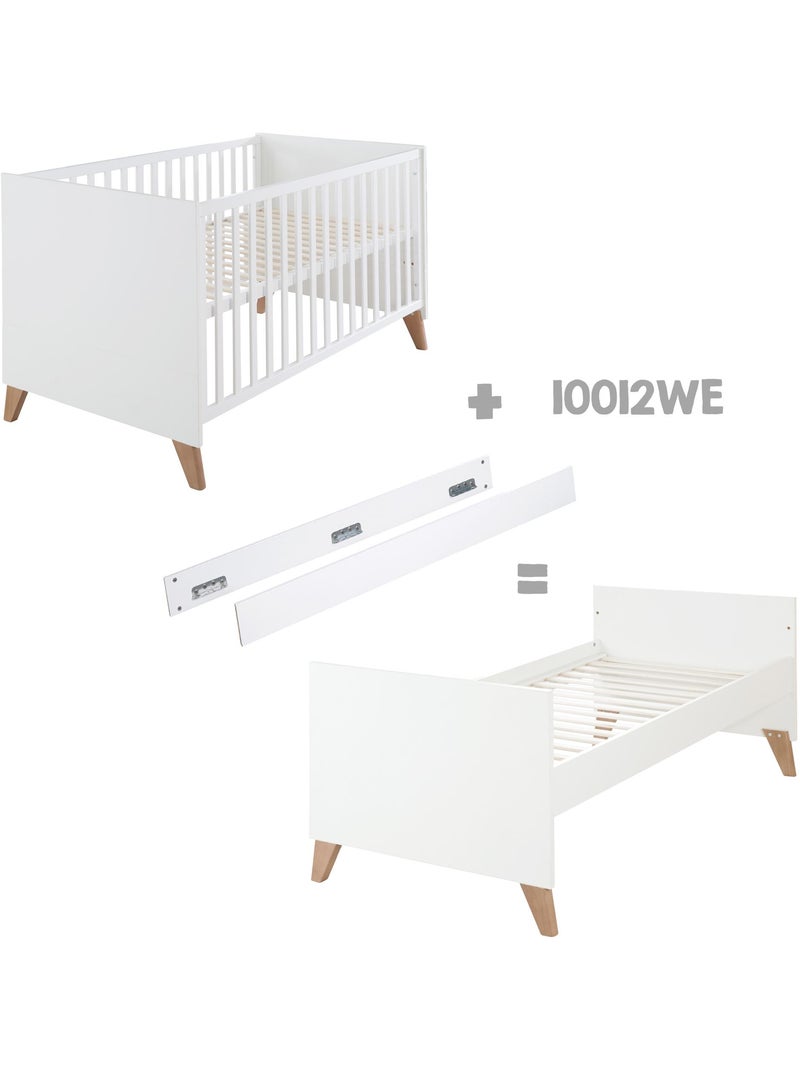Meegroeibabybed 70 x 140, ombouwbaar tot juniorbed 'ole' roba Wit - Kiabi