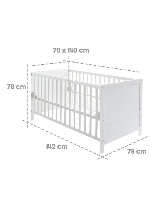 Meegroeibabybed 70 x 140, ombouwbaar tot kinderbed ROBA - Kiabi