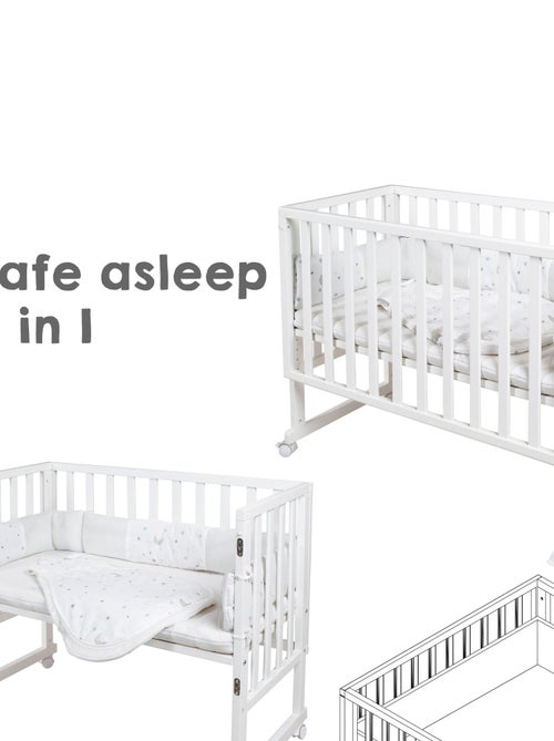 Meegroeiend bijzetbed 3-in-1 + beddengoedset - ROBA 'safe asleep®' - Kiabi