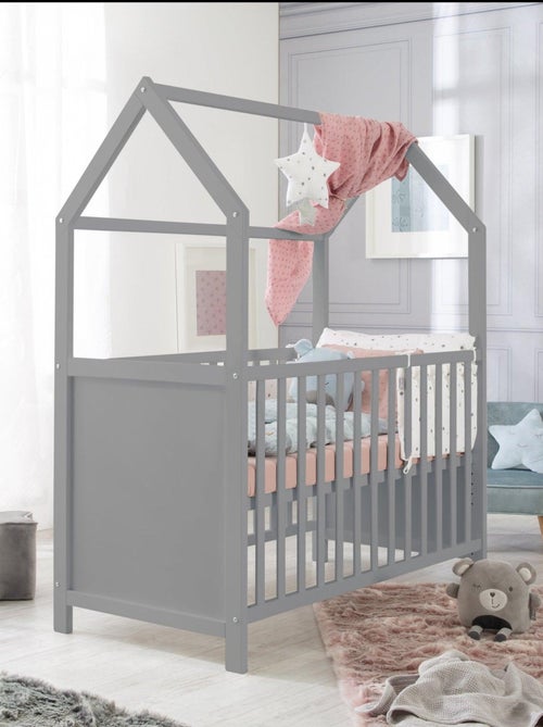 Meegroeiend hutbed 70 x 140, ombouwbaar tot juniorbed, FSC-hout - ROBA - Kiabi