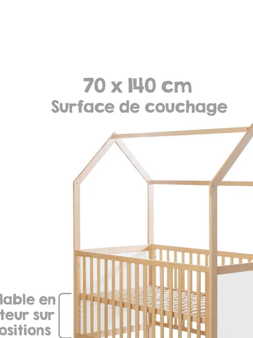 Meegroeiend hutbed 70 x 140, ombouwbaar tot juniorbed, FSC-hout - ROBA - Kiabi Meegroeiend hutbed 70 x 140, ombouwbaar tot juniorbed, FSC-hout - ROBA - Kiabi