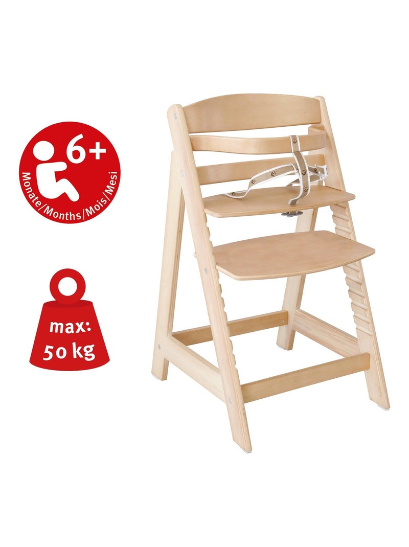 Meegroeiende houten kinderstoel vanaf 6 maanden tot 70 kg - roba 'sit up iii' Beige - Kiabi