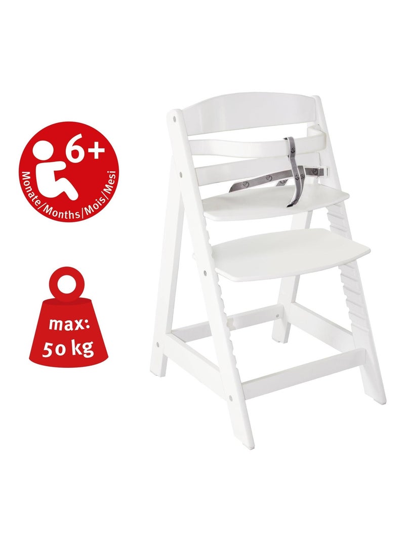 Meegroeiende houten kinderstoel vanaf 6 maanden tot 70 kg - roba 'sit up iii' Wit - Kiabi