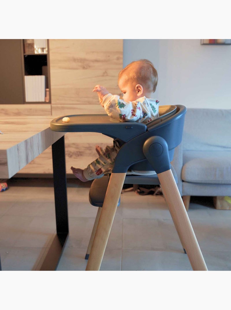 Meegroeiende houten kinderstoel voor baby | bo jungle Grijs - Kiabi