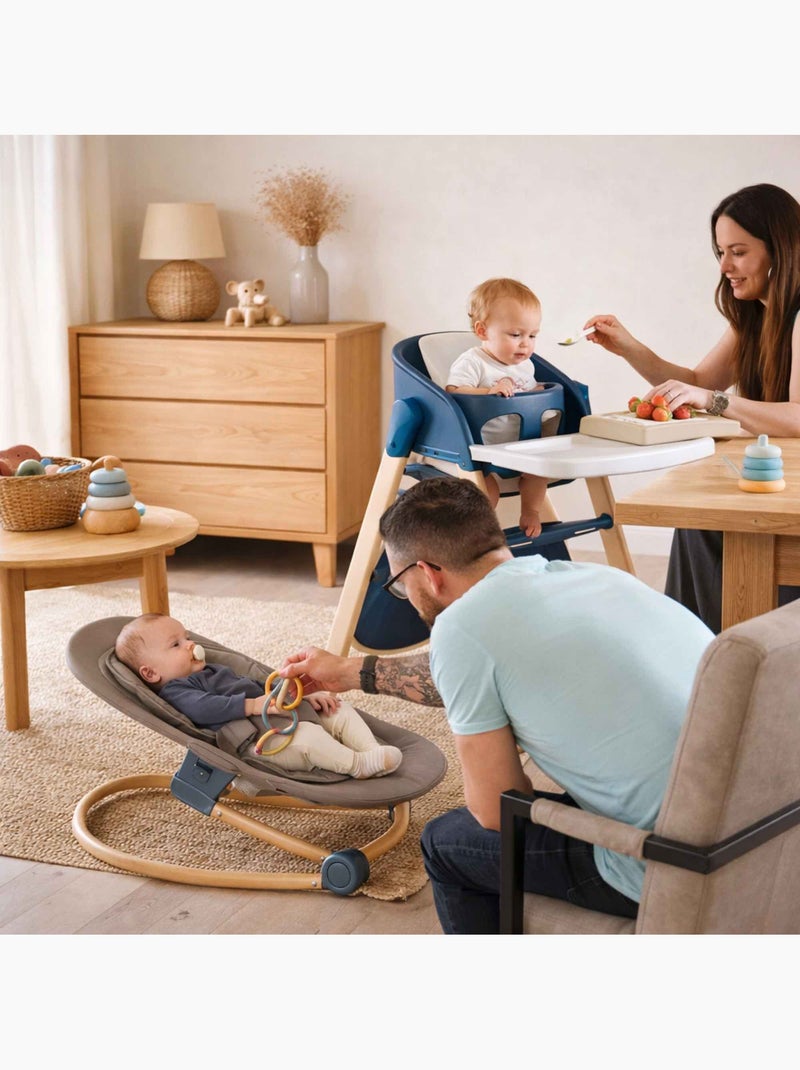 Meegroeiende houten kinderstoel voor baby | bo jungle Grijs - Kiabi