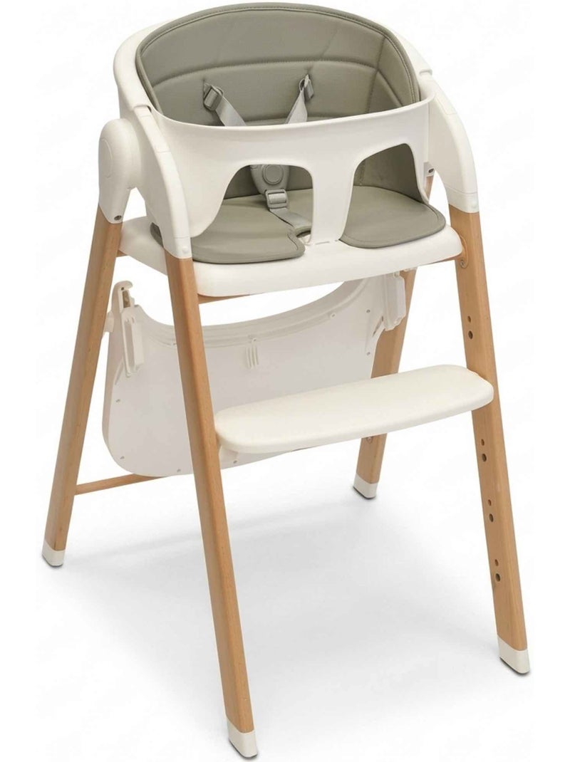 Meegroeiende houten kinderstoel voor baby Wit - Kiabi